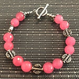 Girls: Pink Jade Bracelet